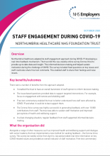 Staff engagement during COVID-19: Northumbria Healthcare NHS Foundation Trust
